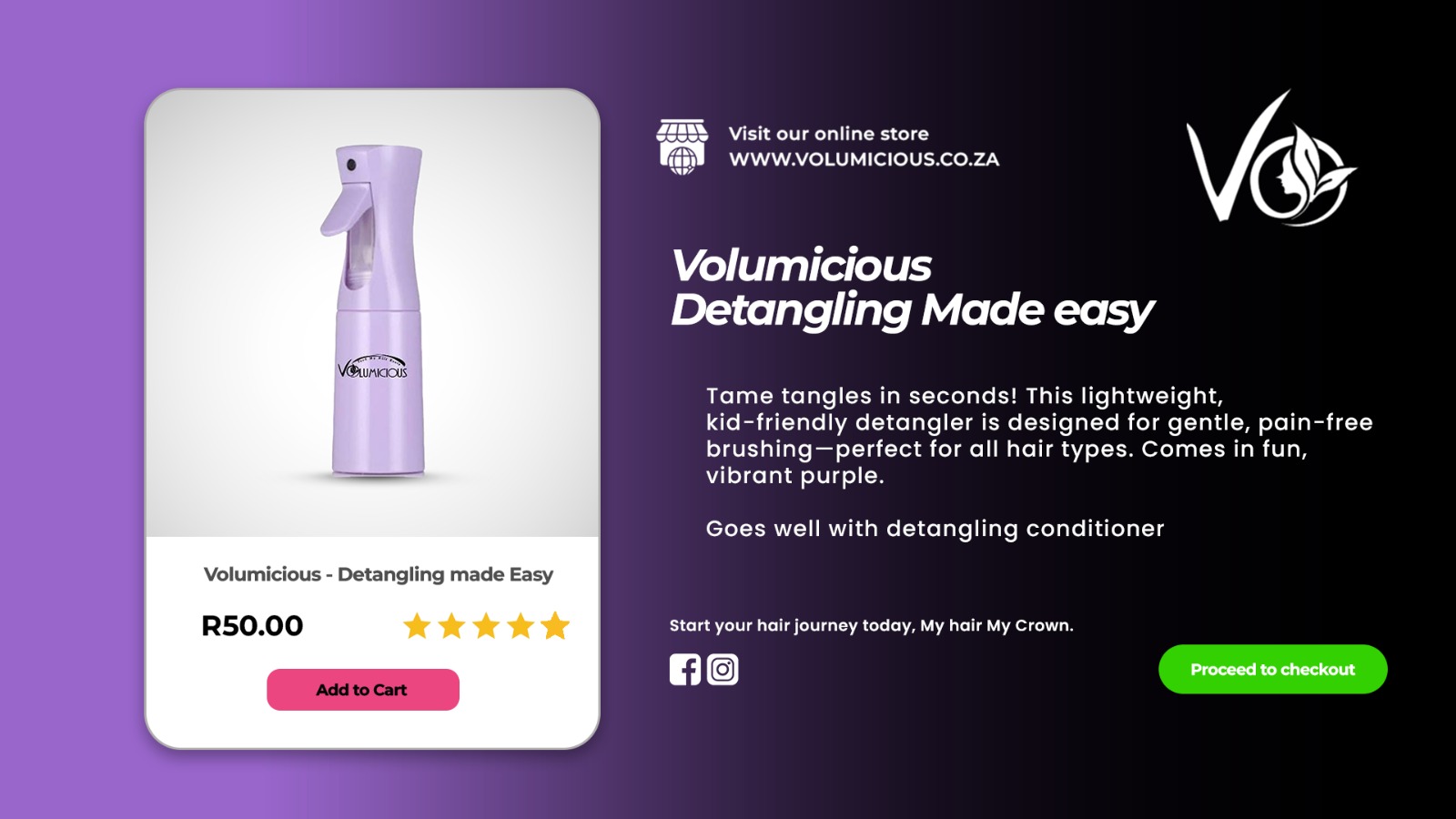 Volumicious Detangling Bottle - Purple